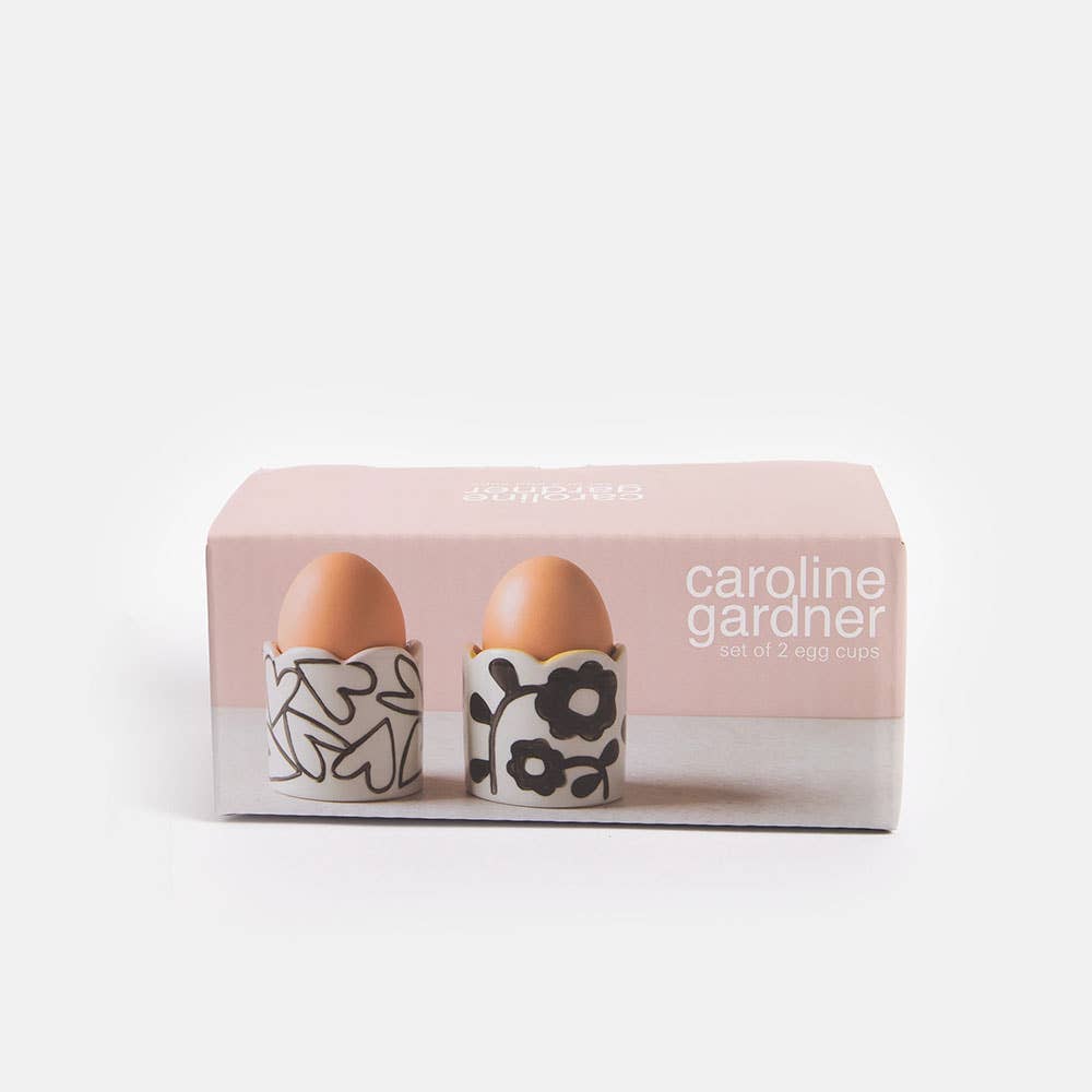 Flower Heart Set of 2 Egg Cups