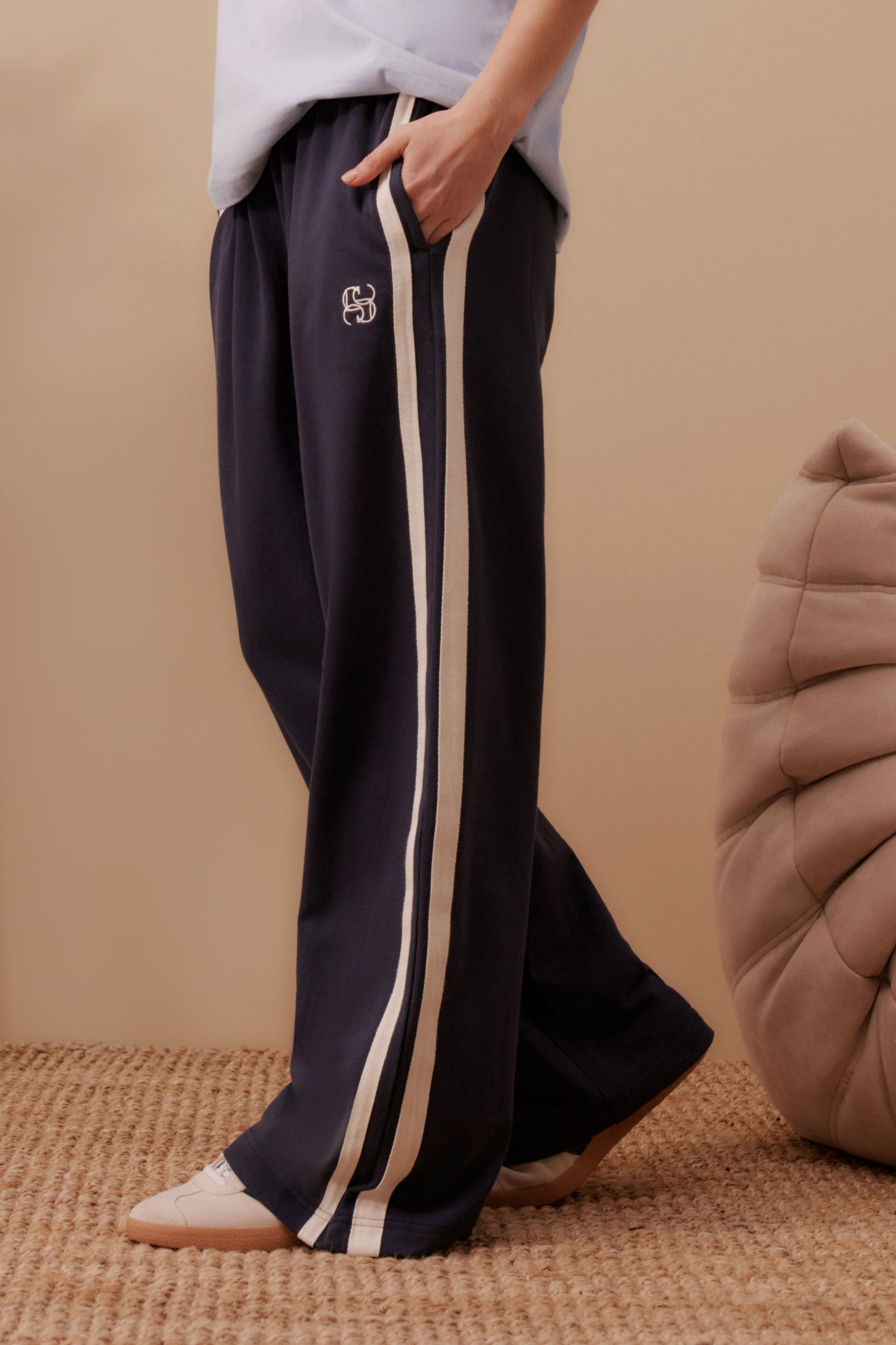 Gigi Wide Leg Terry Trackpant