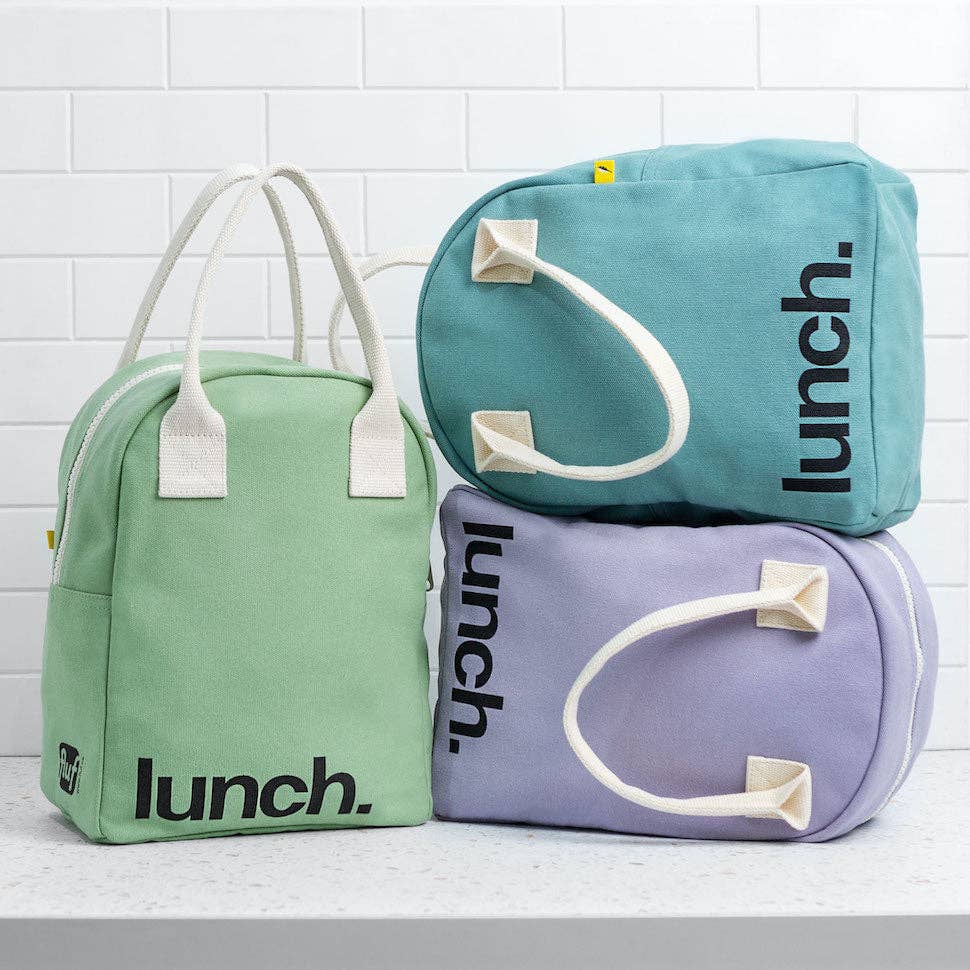 Zipper Lunch Bag - ‘Lunch’ Teal