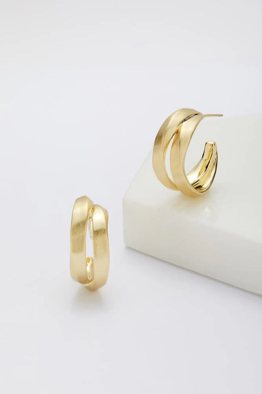 Zafino Hannah Brushed Hoop - GOLD