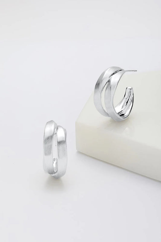 Zafino Hannah Brushed hoop - SILVER