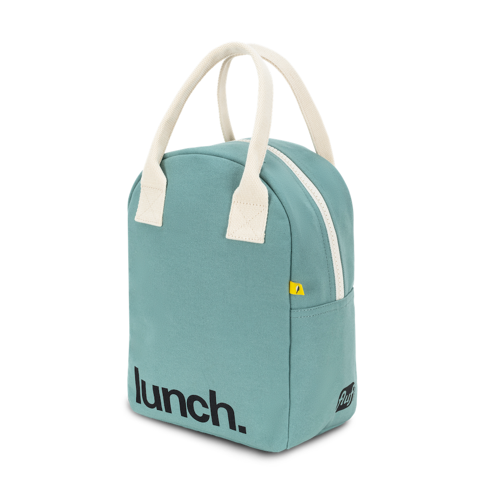 Zipper Lunch Bag - ‘Lunch’ Teal