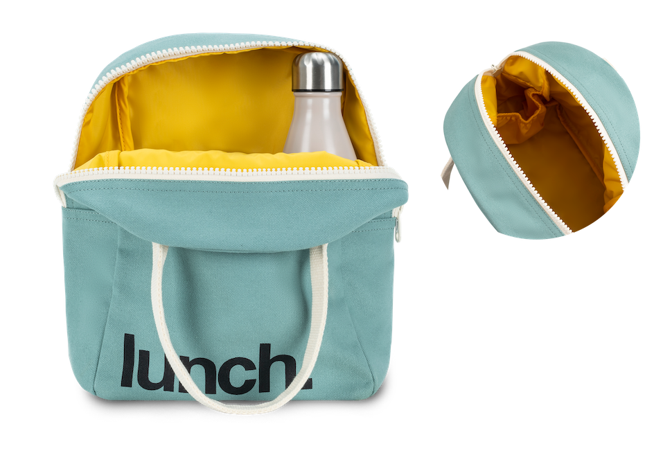 Zipper Lunch Bag - ‘Lunch’ Teal