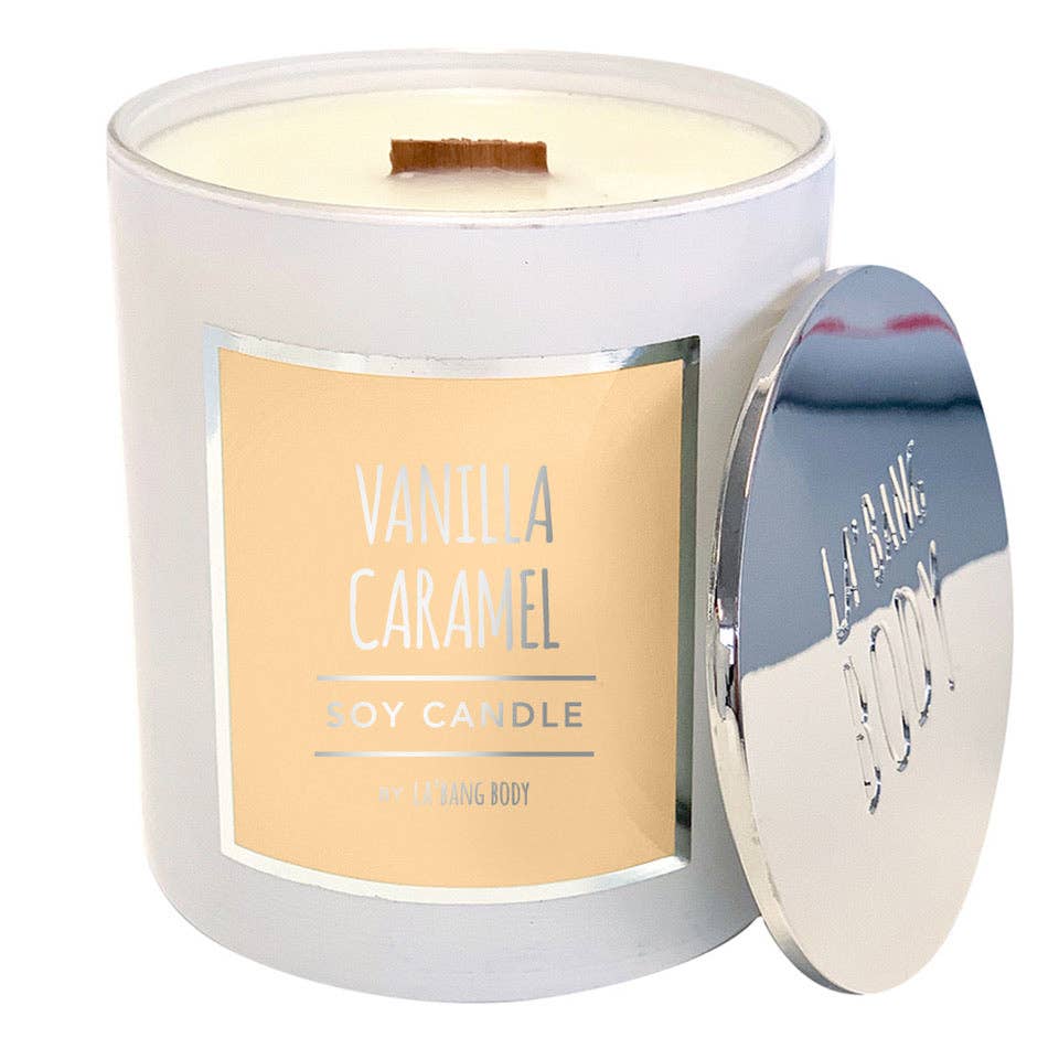 Wooden wick Candle - Vanilla Caramel