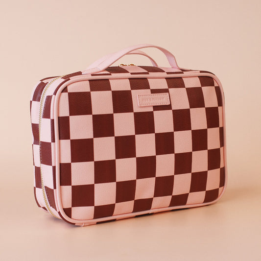 Cherry Check Cosmetic Bag