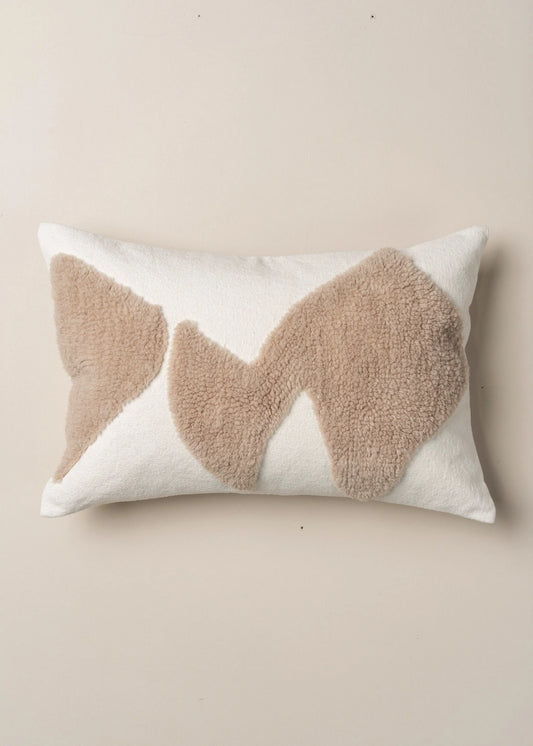 Saarde Abstract Lumbar Cushion | Ecru