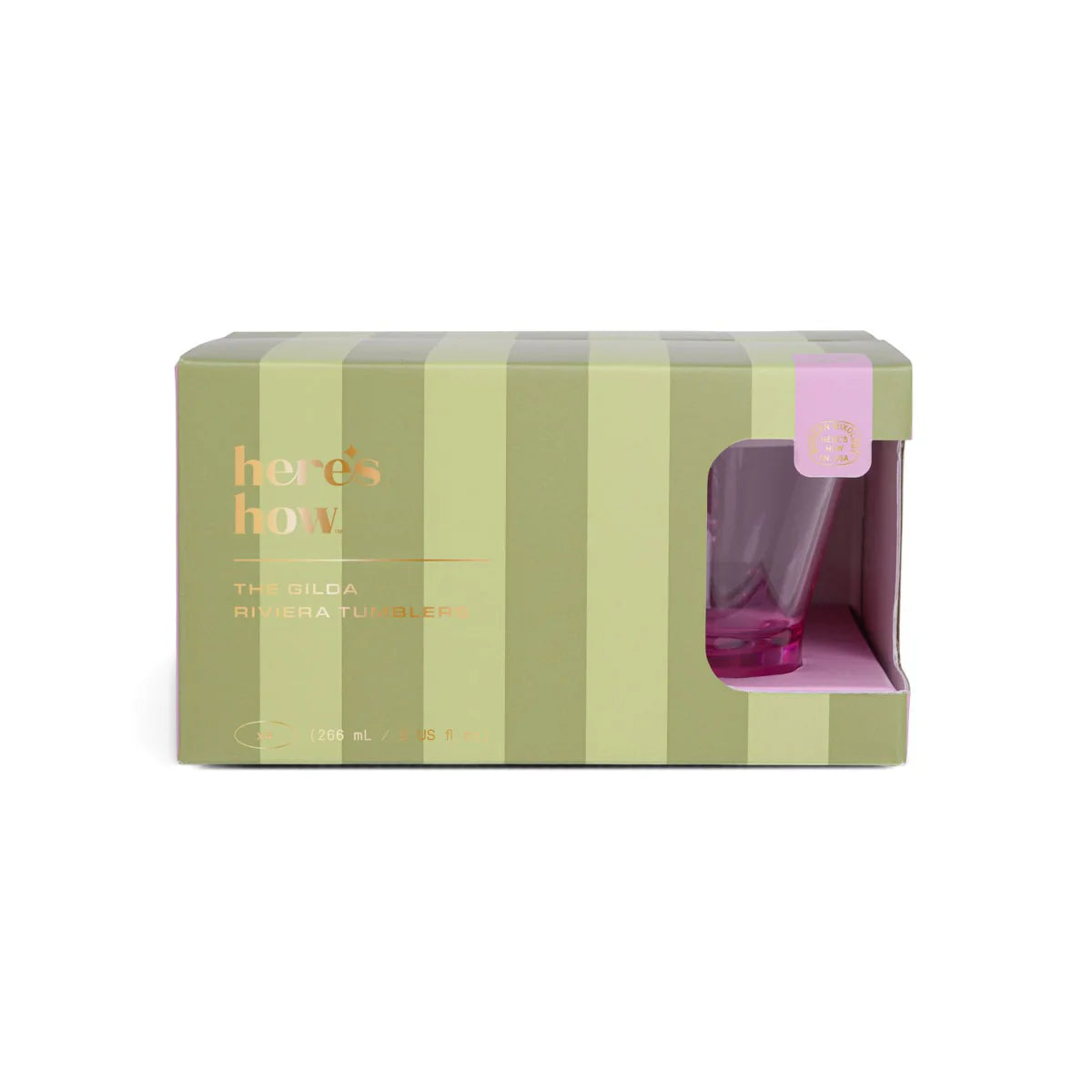 Here's How Gilda Tumbler Set of 4 (Cobalt, Olive, Lilac)