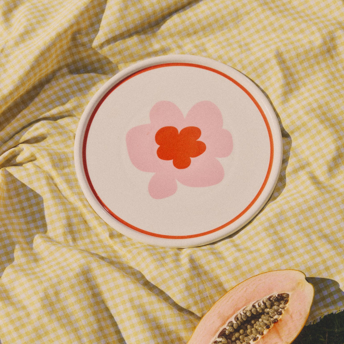 Flower Pink Ceramic Plate