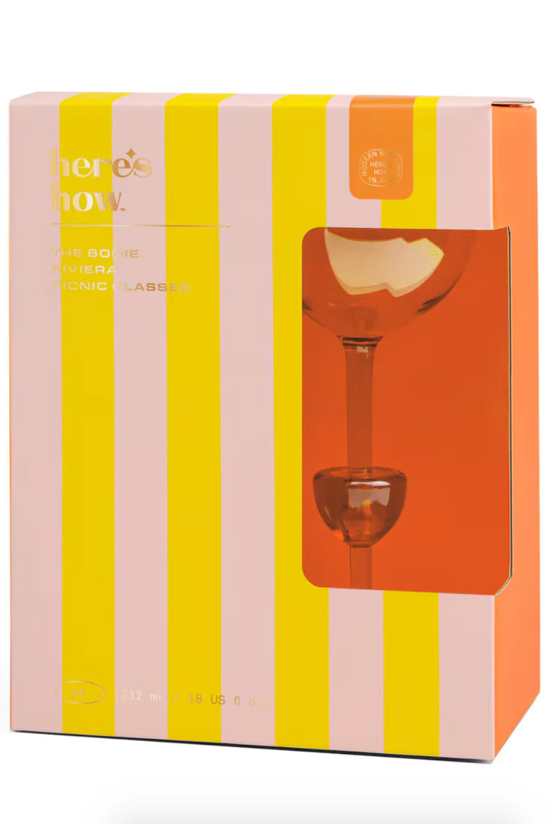 Here's How Bodie Riviera Glass Set (Lilac and Orange)