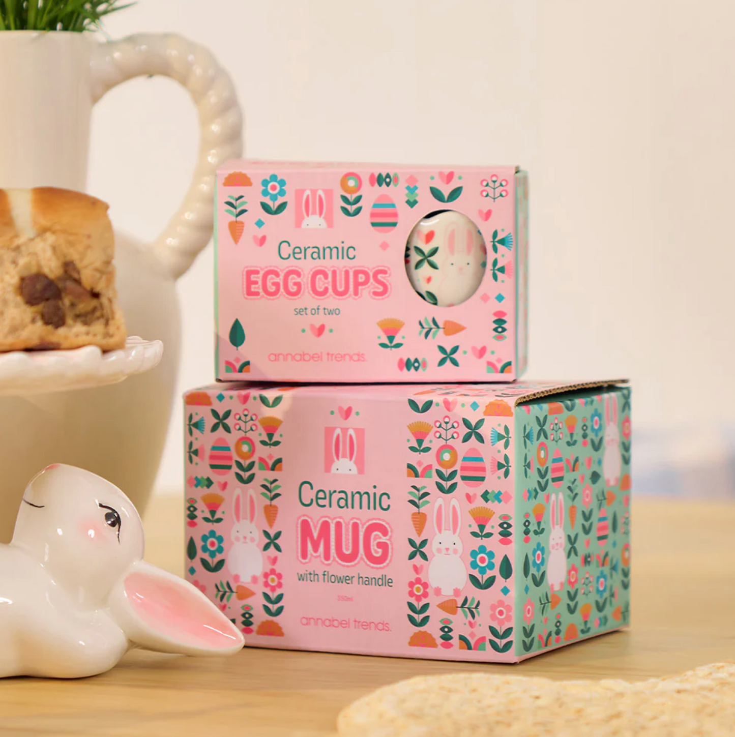 Easter Ceramic Egg Cups - 2pc