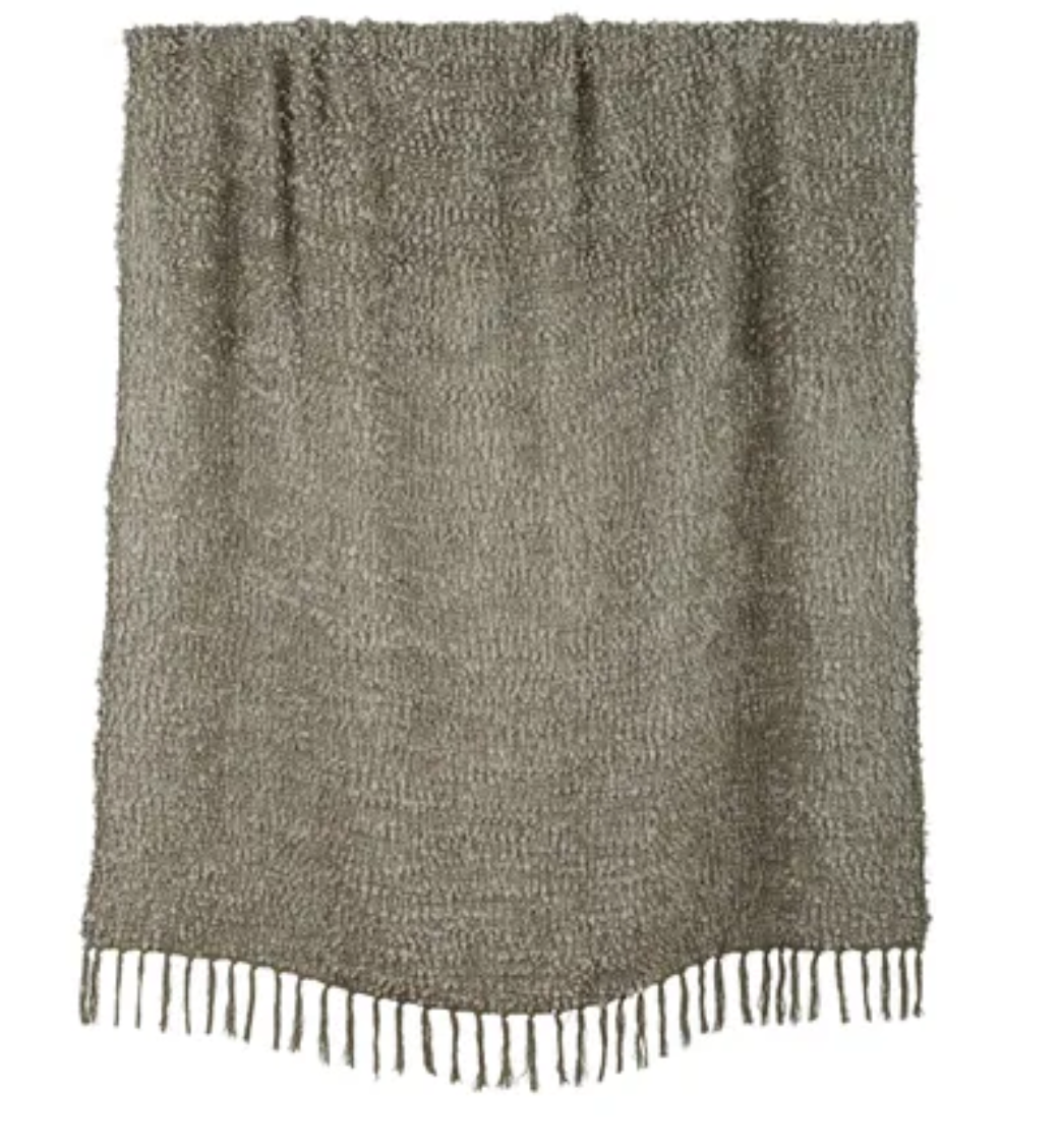 Burbujeo Cot Blend Throw - Steel