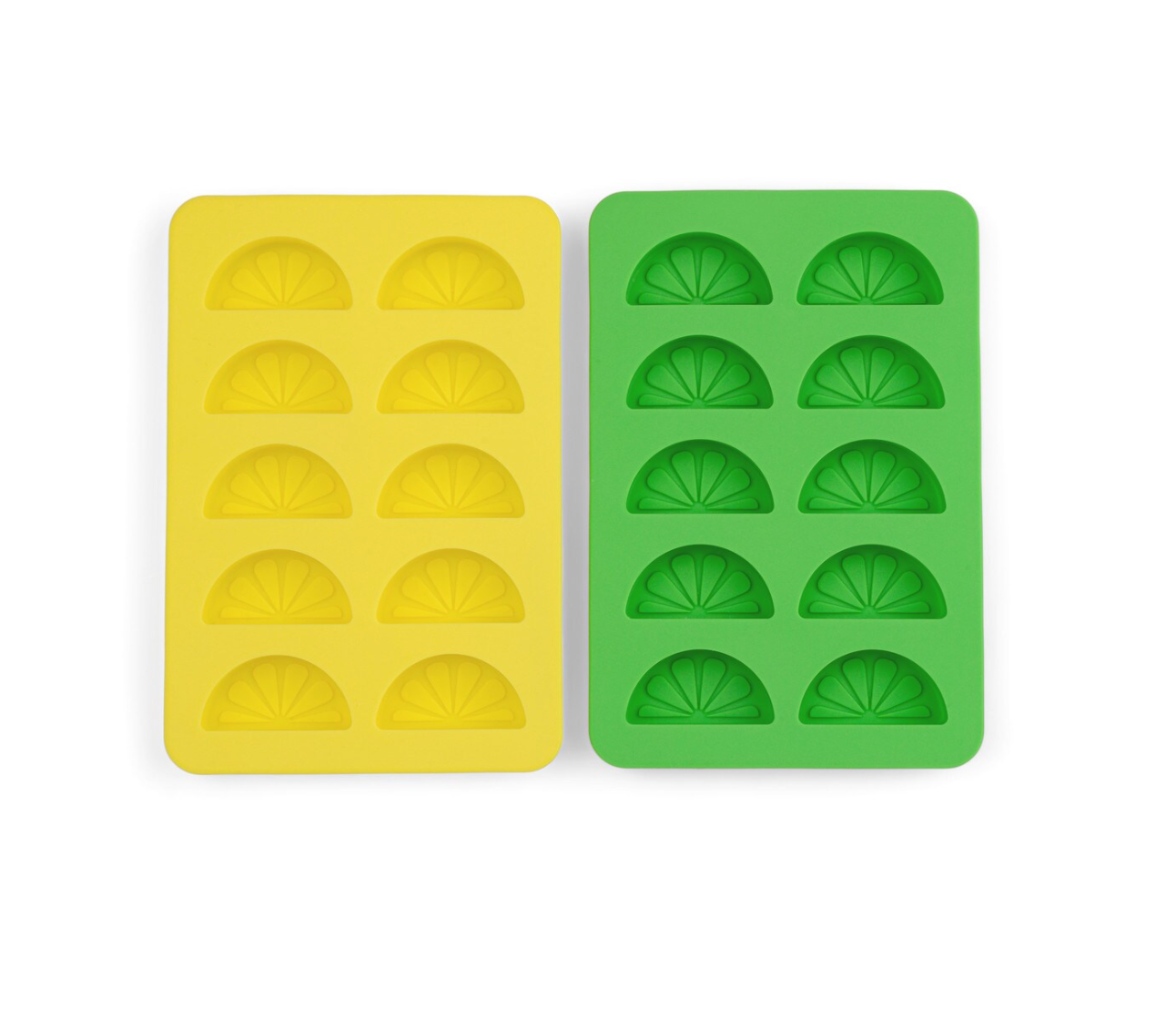 Dotty Citrus Wedge Ice Trays - Orange and Blush OR Green and Yellow