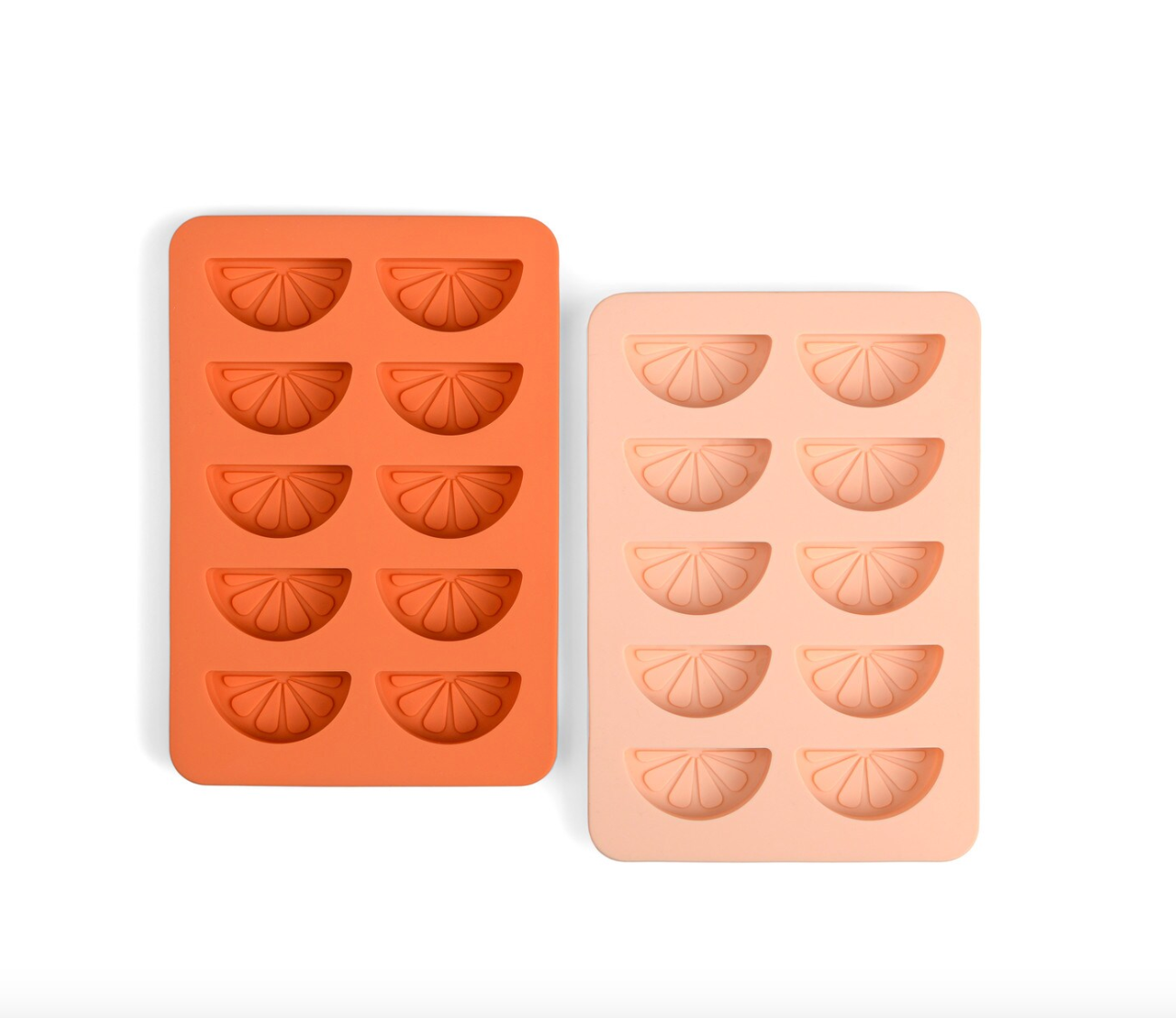 Dotty Citrus Wedge Ice Trays - Orange and Blush OR Green and Yellow