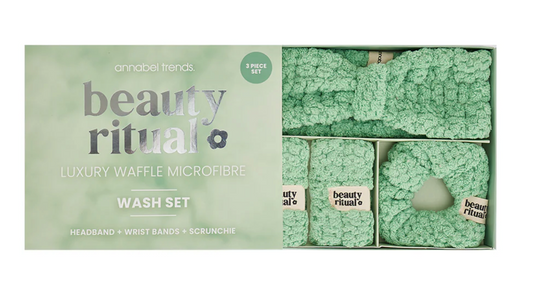Beauty Ritual - Luxury Waffle Wash Set 3pc - Moss