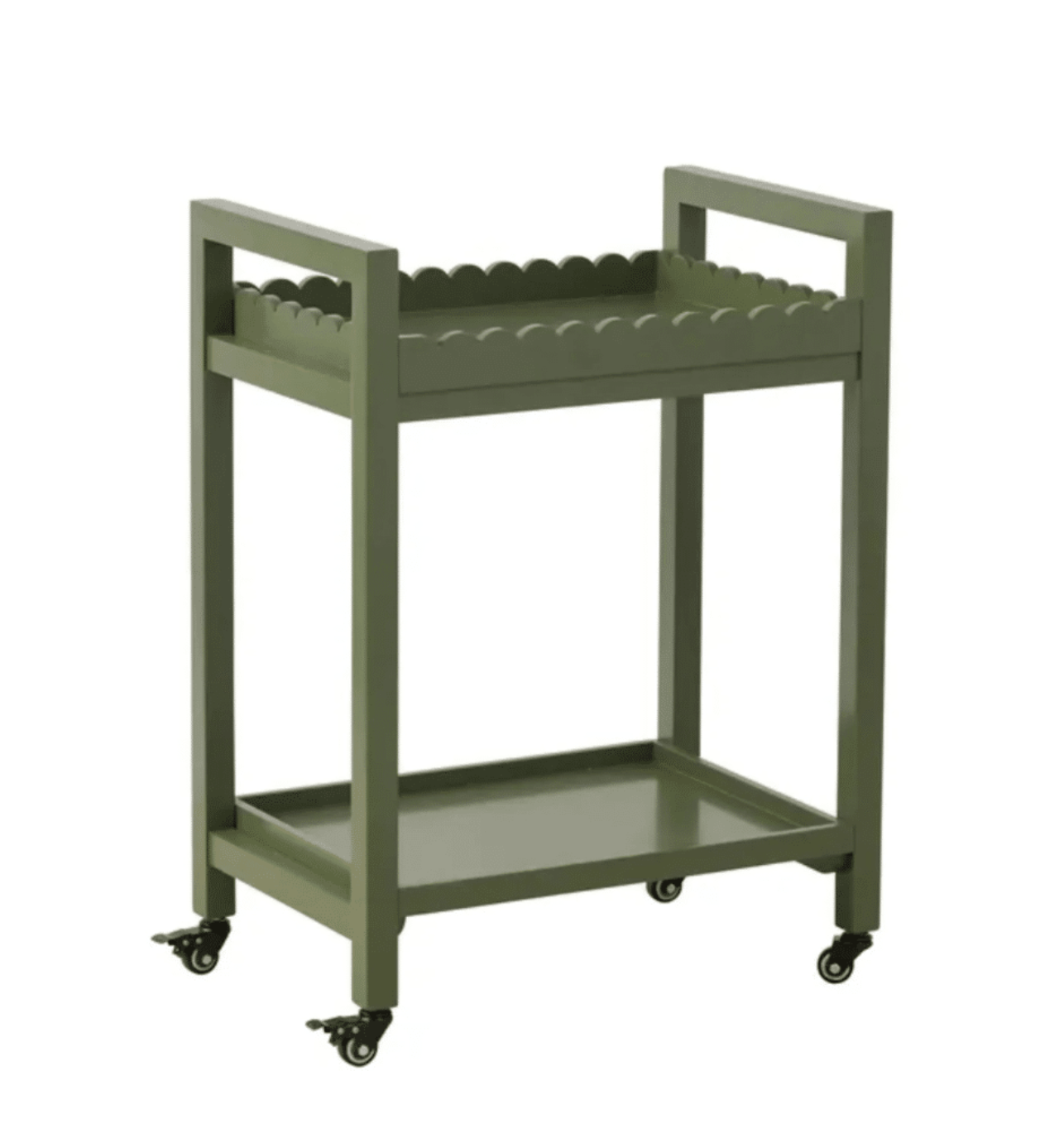 Hudson Wood Bar Cart 61x40x82.5cm Olive