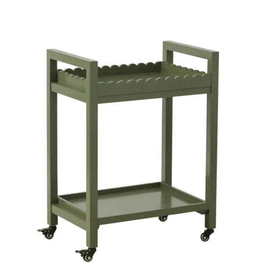Hudson Wood Bar Cart 61x40x82.5cm Olive