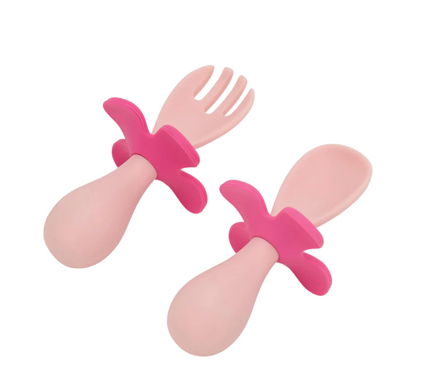 Flower Fork & Spoon - Pink, white, blue