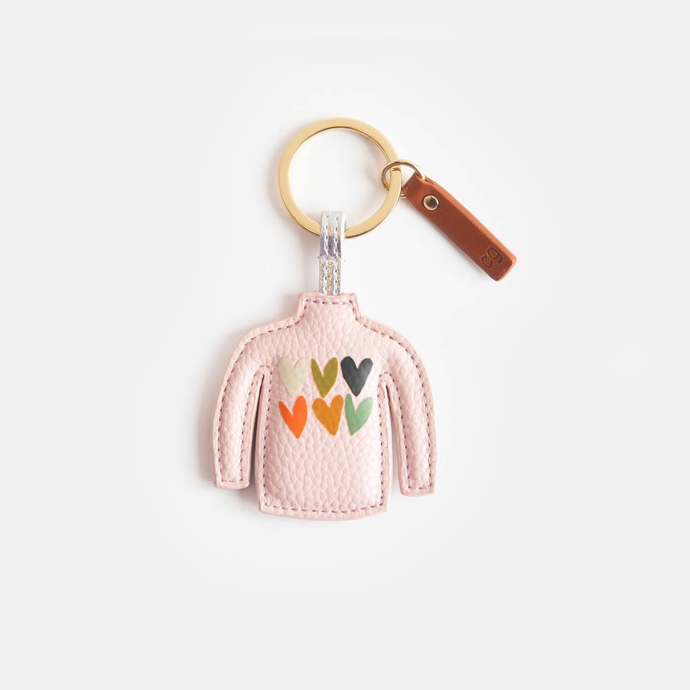 Hearts Pink Cosy Jumper Novelty Keyring