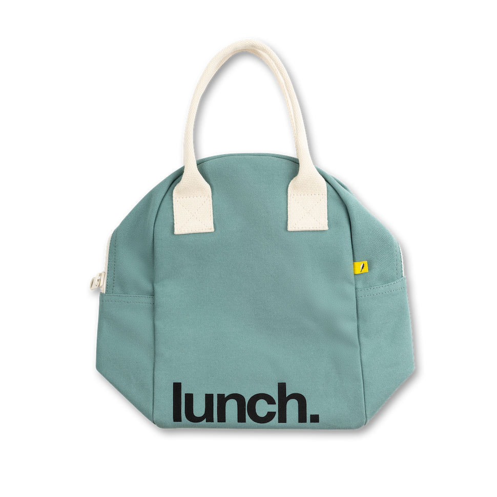 Zipper Lunch Bag - ‘Lunch’ Teal