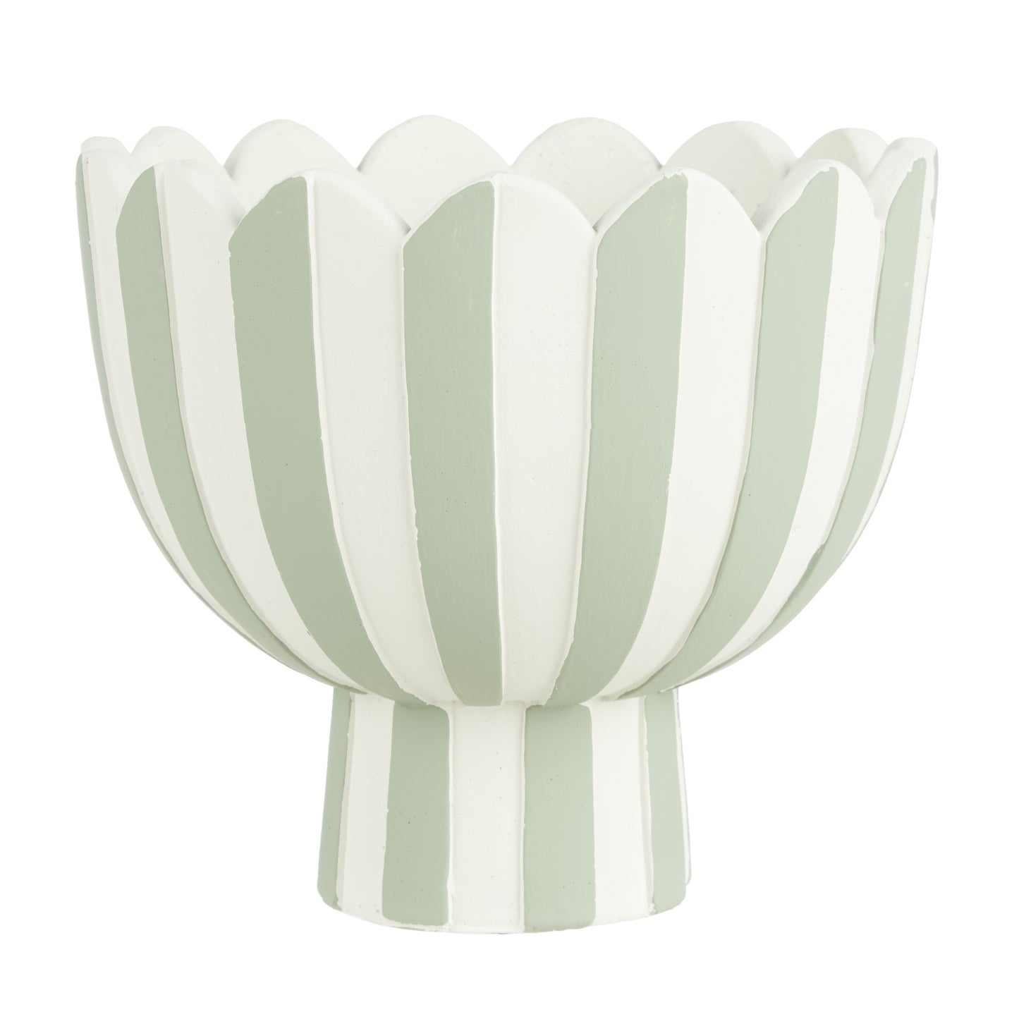 Emporium Lila Stripe Planter Light Green 18x18x16cm