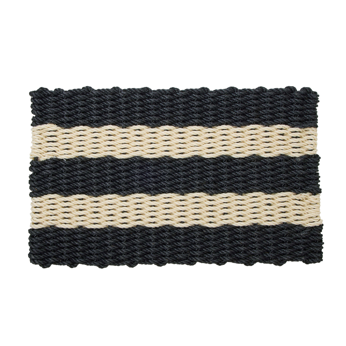 Rope Door Mat - Stripe Black & Cream