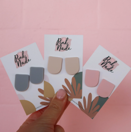 'Kalarni' Statement Studs: Candy Pink