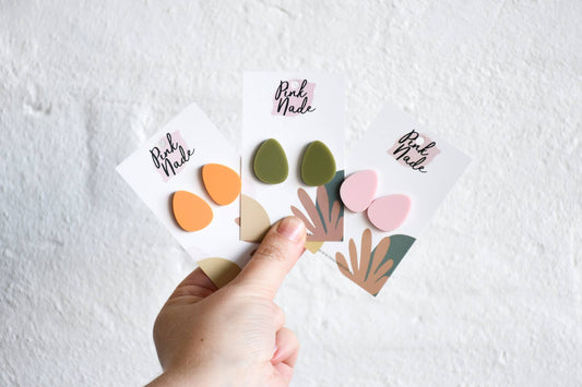 'Eedie' Statement Studs: Light Blue