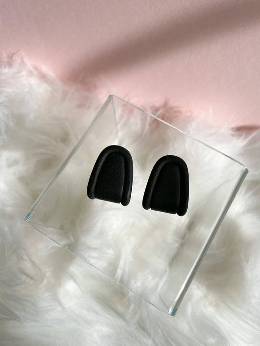 Huggie Earrings in Black