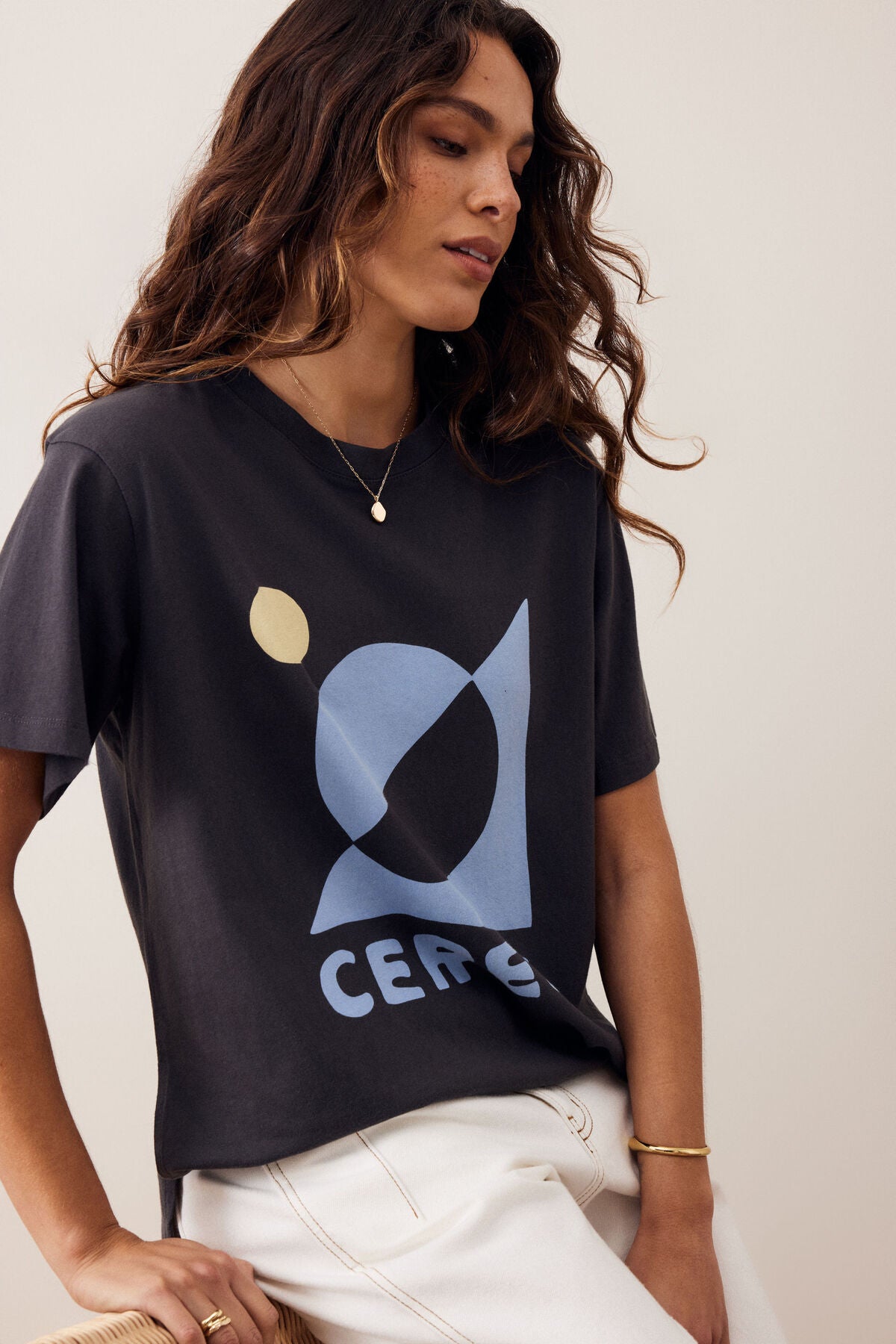 Stevie Slouchy Tee - moon