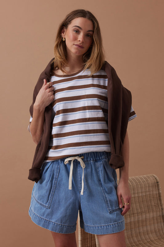 Darcy Relaxed Everyday Short (Mid Blue Wash) : Ceres Life