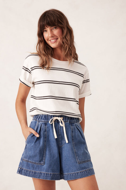 Relaxed everyday short Washed Indigo