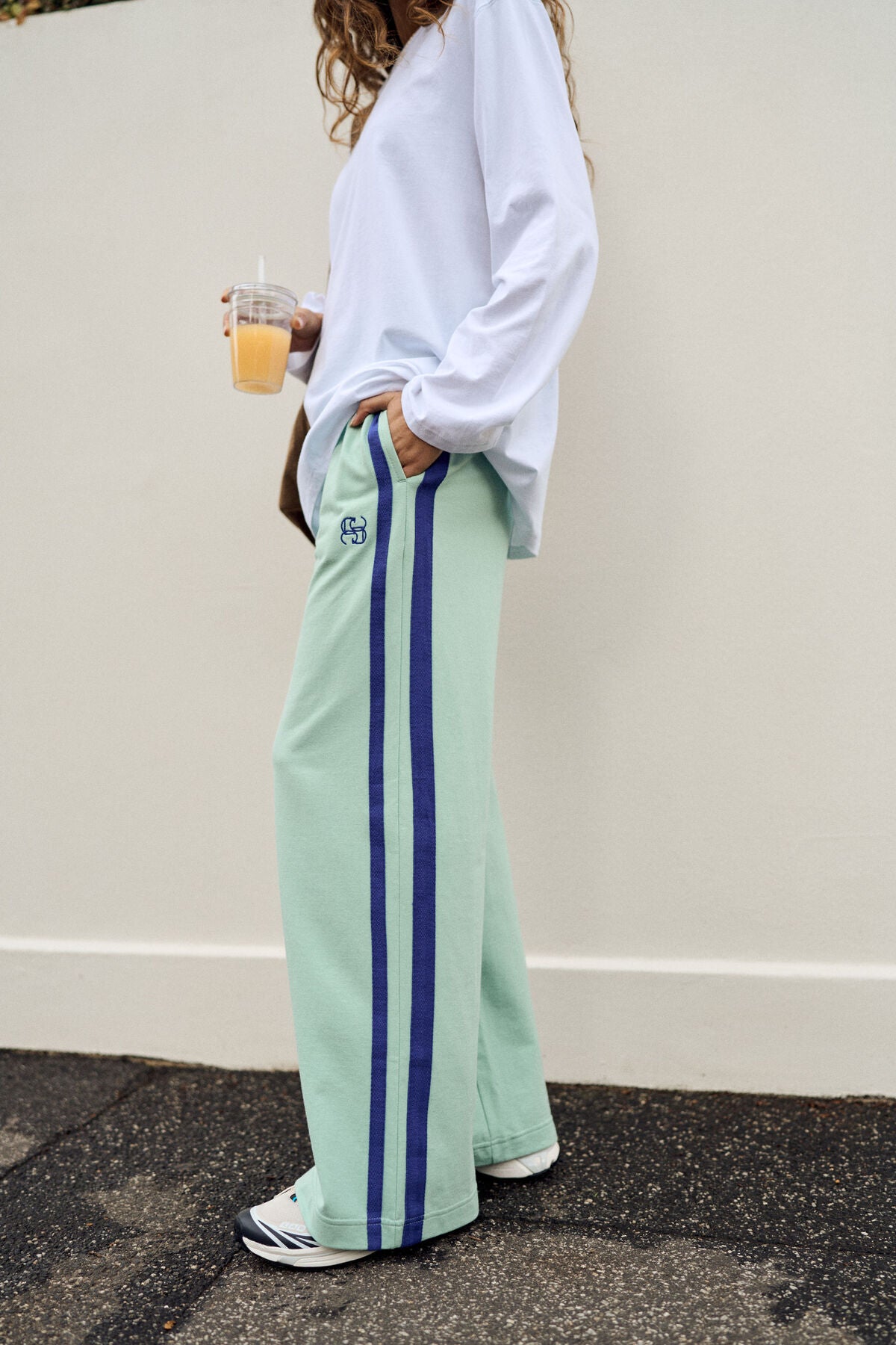 Gigi Wide Leg Track pants seafoam