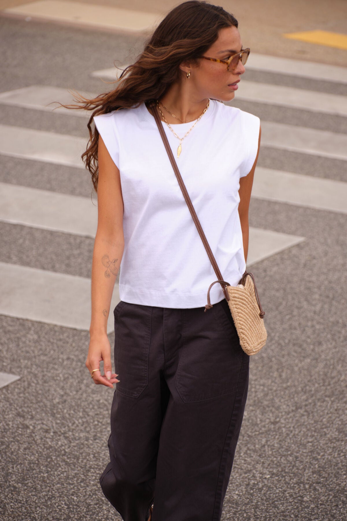 Esme Extended Shoulder Tee white