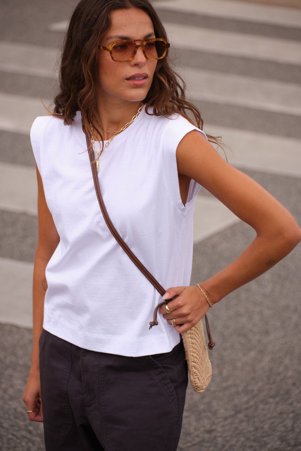 Esme Extended Shoulder Tee white