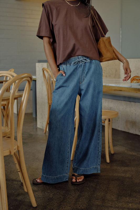 Andie Wide Leg Drawstring Pant