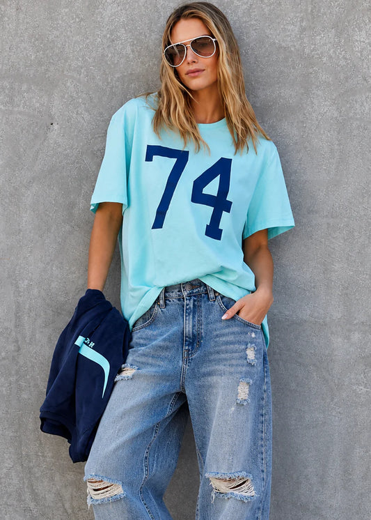 Graphic tee - pale blue