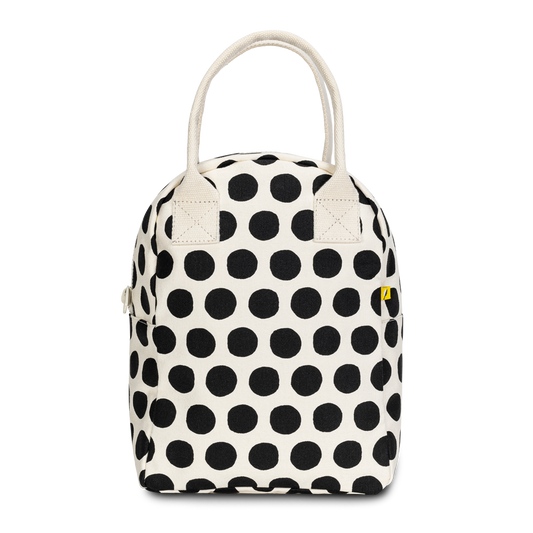 Zipper Lunch Bag - Dot Black + White