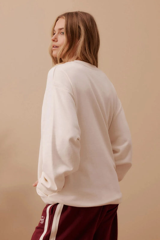 ISLA OVERSIZED SLOUCHY CREW/WINTER WHITE HERITAGE LOGO - Ceres Life
