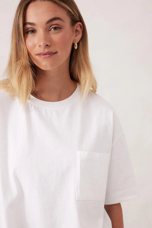 BOXY POCKET TEE WHITE - Ceres Life