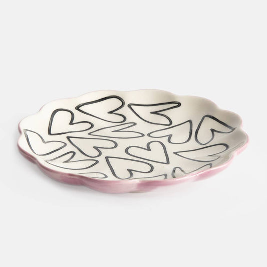 Outline Hearts Scallop Trinket Tray