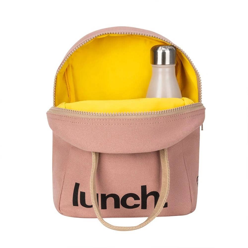 Zipper Lunch Bag - 'Lunch' Mauve / Pink