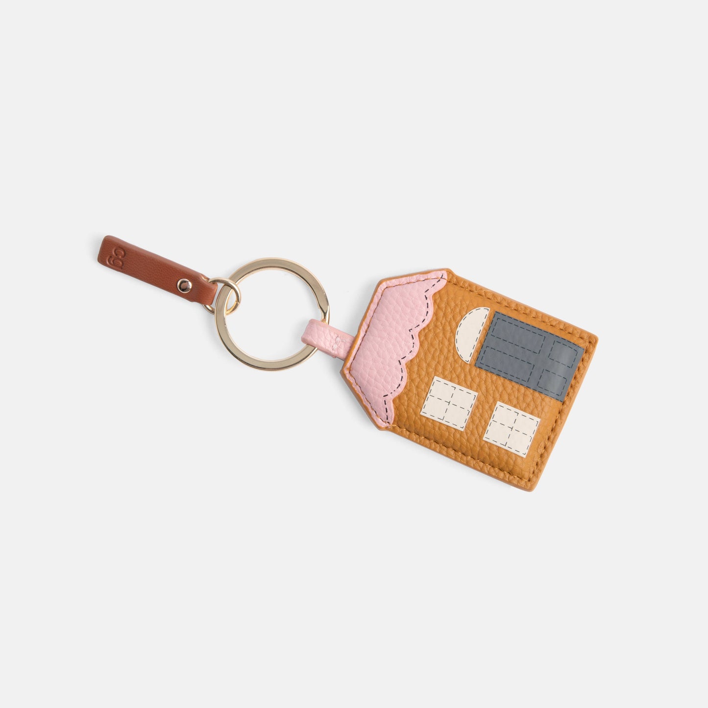 Tan/Pink House Novelty Keyring