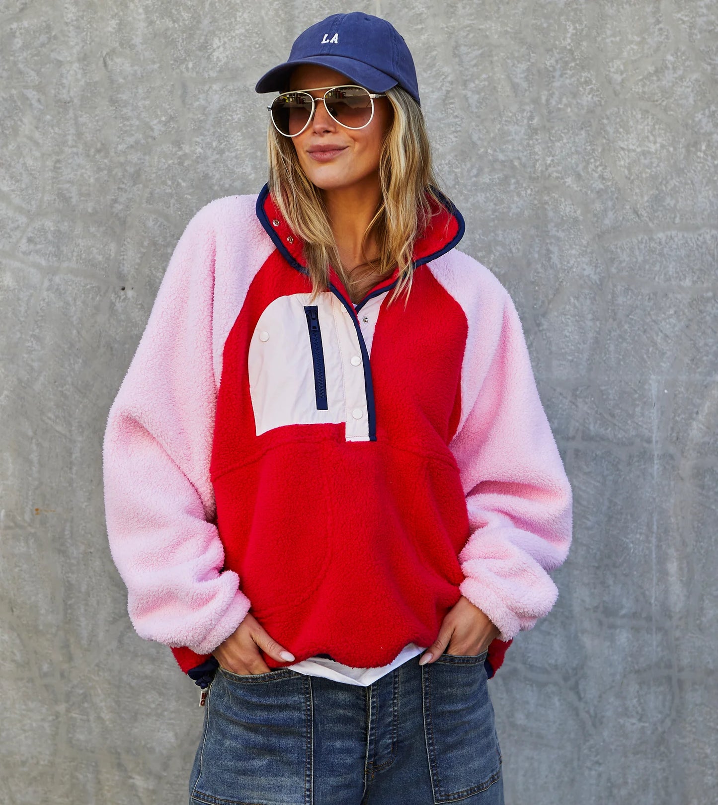 Freestyle Polar fleece - RED/PINK