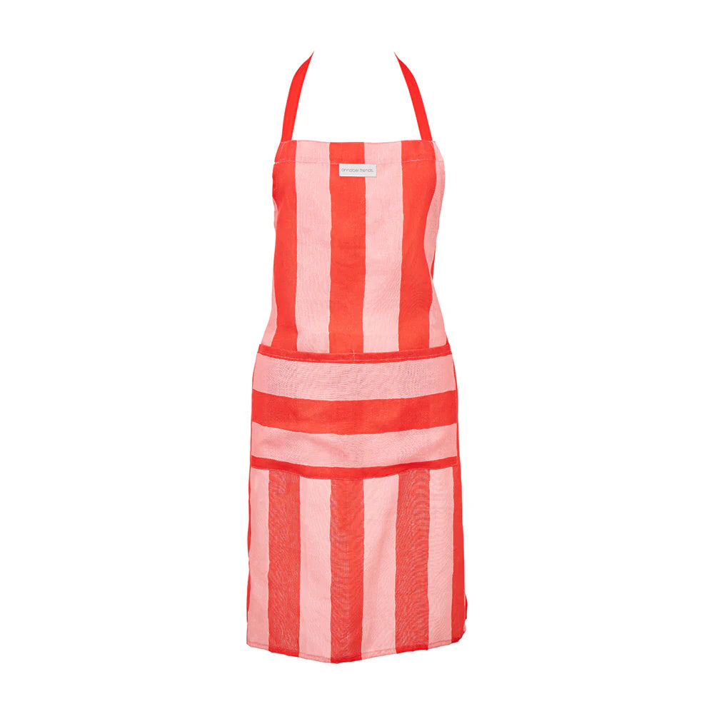 Apron - Linen - Red Stripe