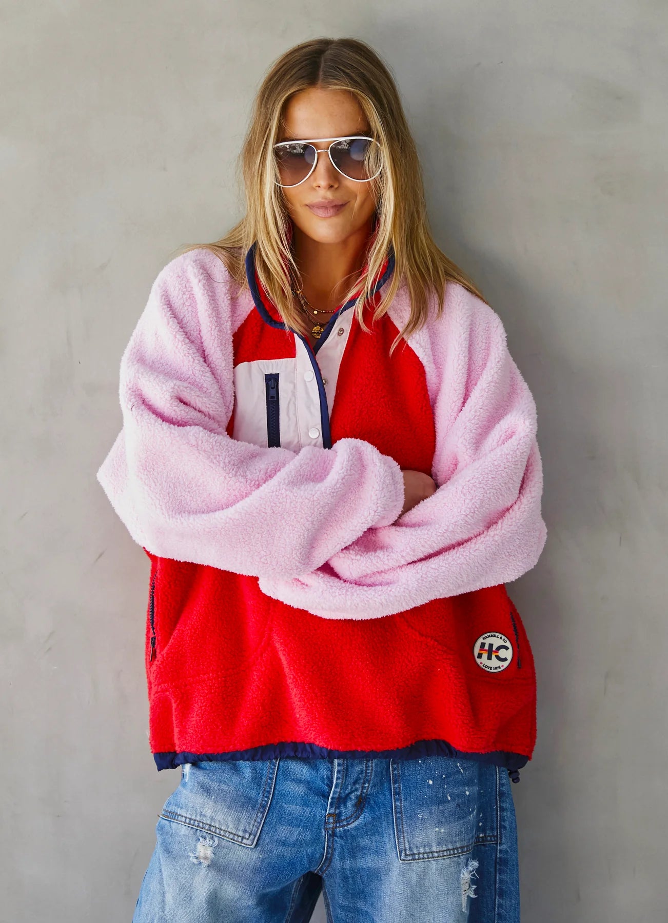 Freestyle Polar fleece - RED/PINK
