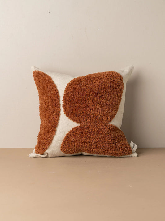 Abstract Square Cushion - Terracotta