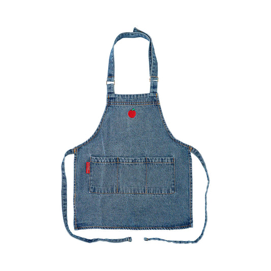 Kids Denim Apron - Apple Embroidery