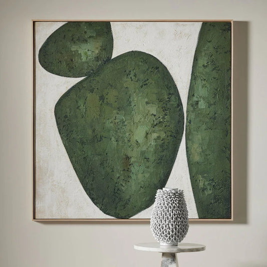Verant Stones Wall Art Green & White