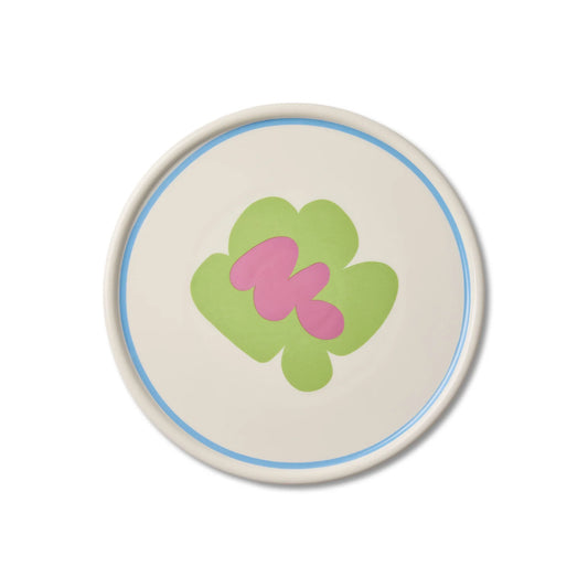Flower Green Ceramic Plate