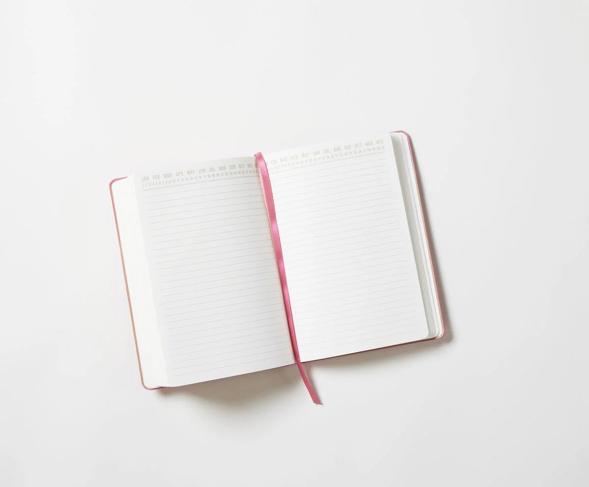 Vegan Leather Pocket Journal - Pink + Chili